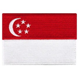 Cypress Collectibles - Singapore Flag Patch - Premium Embroidered Appliqué - Asian Country Iron On Patches - Dimensions: 3.5" x 2.5"