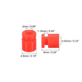 sourcing map RC Vibration Protection Rubber Balls for RC F4 F7 Flight Controller M2 x 6 mm Shock Absorption Balls (Red) Pack of 24