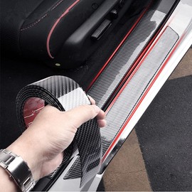 Door Entry Guards Scratch Cover Protector Paint Threshold Guard,carbon fiber rubber car bumper Door Guard/Rear Bumper Guard Scratch scratch protection strip 100% waterproof(width5CM long2.5M)…