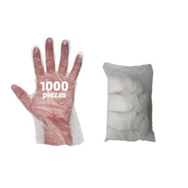 DIKEN 1,000 Guantes de Polietileno Grado Alimenticio para Cocina y Servicios de Alimentos, Transparentes