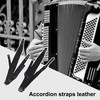 Yibuy 2Pcs Artificial Leather Accordion Straps Black Straps Replacement Musical
