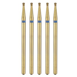 sourcing map 5pcs 120-140 Grits Diamond Grinding Bit 1.6mm Inverted Cone Head 2.35mm Shank 1.6mm Length Titanium Plated Stone Sanding Drill Bits Rotary Tool for Nails Grinding Polishing