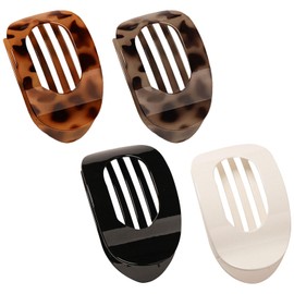 AWAVM Flat Hair Claw Clips for Women - Strong Hold for Thin/Thick Hair,Curved Design，Elegant Matte Clips (4PCS, 4 Colours)