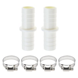 ECSiNG 2PCS Washing Machine Drain Hose Connectors Plastic Hose Extension Adapter with 4PCS Hose Clamps for Washing Machine Dishwasher Water Pipe