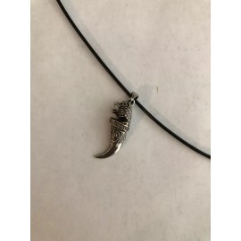 Unbranded Unisex Women Men Punk Retro Wolf Teeth Pendant Leather Cord Necklace P12