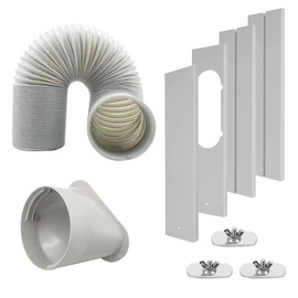 Portable Air Conditioner Vent Kit, 5.9 Inch Diameter 59 Inch Length Exhaust Hose,Universal Portable AC Seal Panel for Adjustable Horizontal&Vertical
