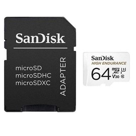SanDisk 64GB High Endurance Video Card MicroSDXC for Dash Cams Works with Garmin Mini, 56, 66W Dash Cameras (SDSQQNR-064G-GN6IA) Bundle with (1) Everything But Stromboli SD & Micro SD Card Reader