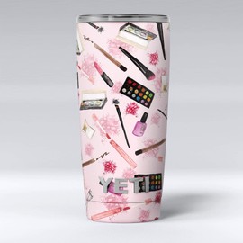 Design Skinz The Pink Out of the MakeUp Bag Pattern - Skin Decal Vinyl Wrap Kit compatible with the Yeti Rambler Cooler Tumbler Cups