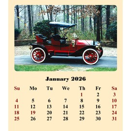 2025-2026 CD-Style Desk Calendar 18 Months Calendar/Planner/Desk Calendar With CD Case Stand, Office Decor, Christmas Gifts (Classic Cars) - Made in USA
