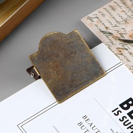 4 Pcs Vintage Metal Book Clip to Hold Book Open,Bronze Journal Clip Metal Travelers Notebook Book Decorative Binder Clips,Brass Journal Book Page Holder Clips for Book, Paper, Bookmark (Bronze)