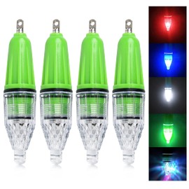 OROOTL LED Underwater Fishing Light, 4 Pack Deep Drop Fishing Lights Waterproof Fish Night Light Attractive Flashing Green White Red Blue Bait Lure Lamp Accessories, Red
