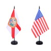 JBSJBS USA Florida Desk Flag 12" Solid Pole Deluxe Set
