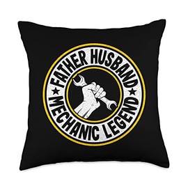 Garage & Classic Car Mechanic Gifts For Men Father Husband Legend Garage Car Guy Dad Mechanic Throw Pillow, 18x18, Multicolor