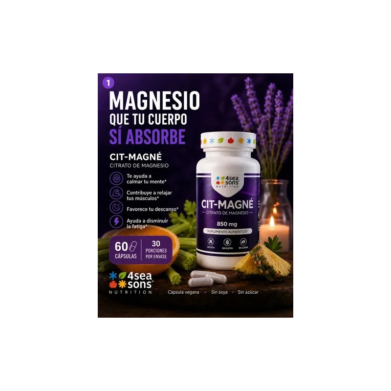 Seasons Nutrition Cit Magné Citrato Magnesio 850 Suplemento Alimenticio Fórmula