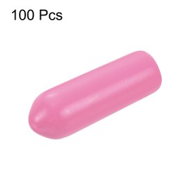 sourcing map 100pcs Rubber End Caps 4mm ID Vinyl PVC Round Tube Bolt Cap Cover Screw Thread Protectors Pink