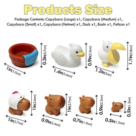 TSTESE Cute Capybara Car Dashboard Decorations Rearview Mirror Interior Ognaments Funny Duck Decor Desktop Decoration Universal Accessories Gift for Owners (7 Pcs)