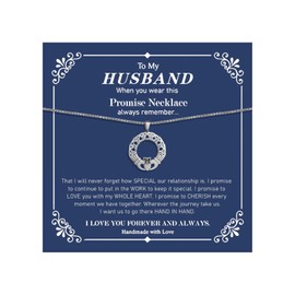 72ore Gifts for Husband Necklace Silver Stainless Steel Love Knot Pendant Chain Necklace for Men Birthday Jewelry Gift for Husband