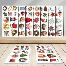 108PCS Christmas Stickers Pack, Waterproof Vinyl Holiday Stickers for Kids Teens Adults, Cute Xmas Decals for Water Bottles Laptop Scrapbook Gifts Decorations
