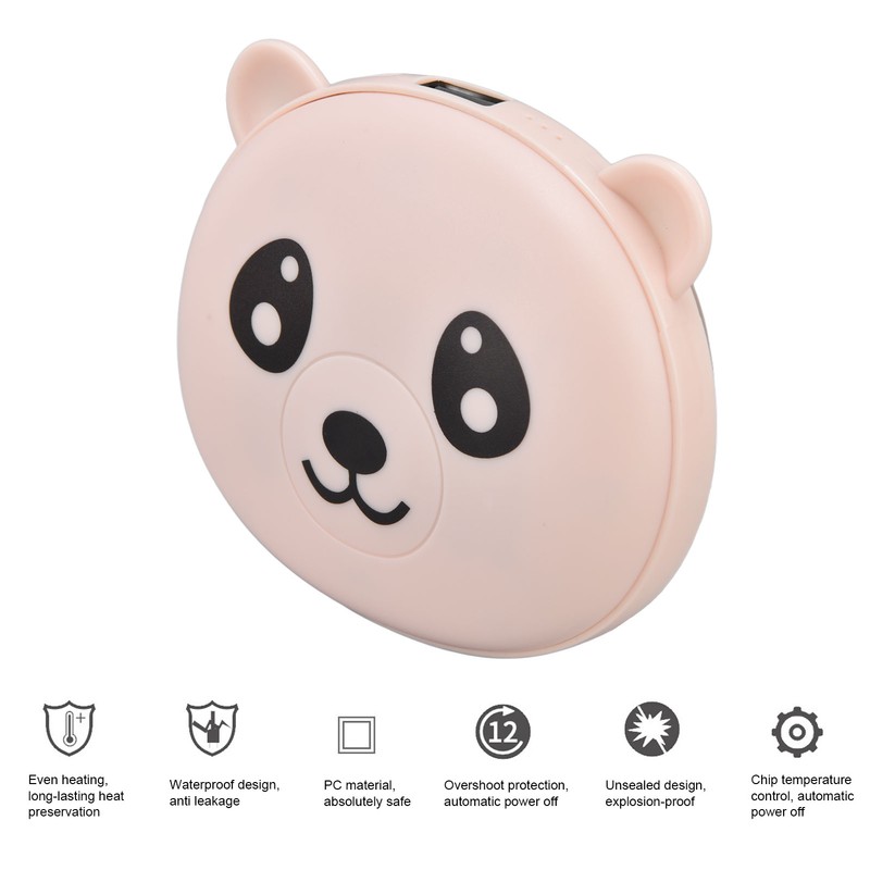 Hand Warmer Mini Portable Double Sides Heating USB Rechargeable Winter