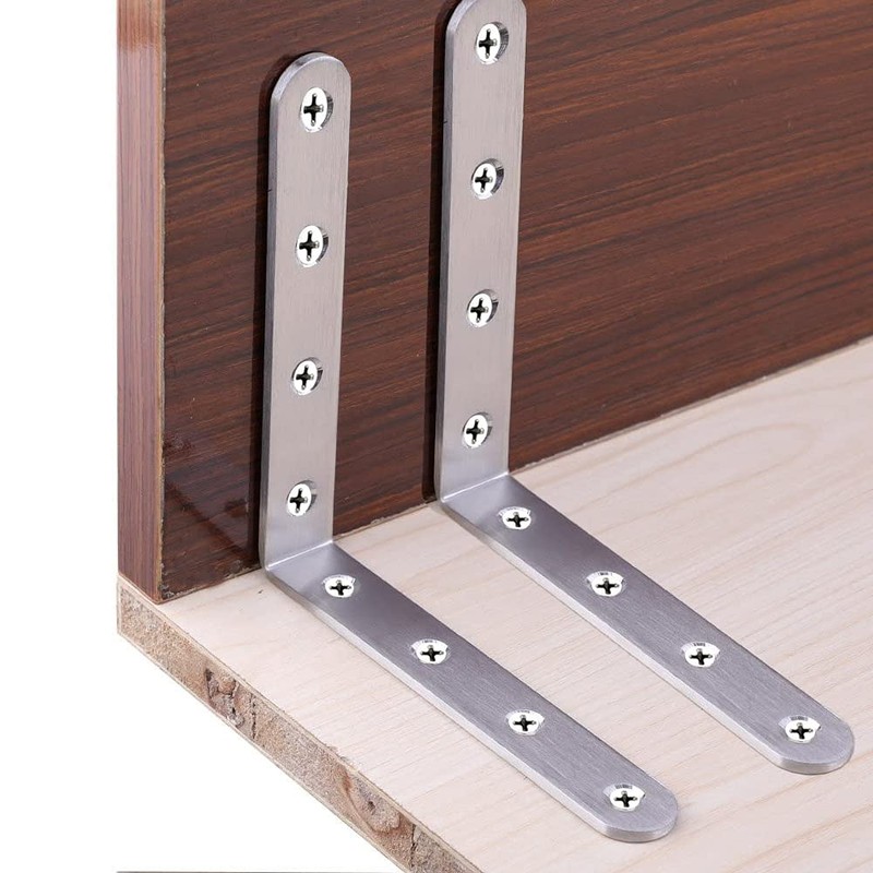 8 Pcs Stainless Steel L Bracket 5 x 5 inch