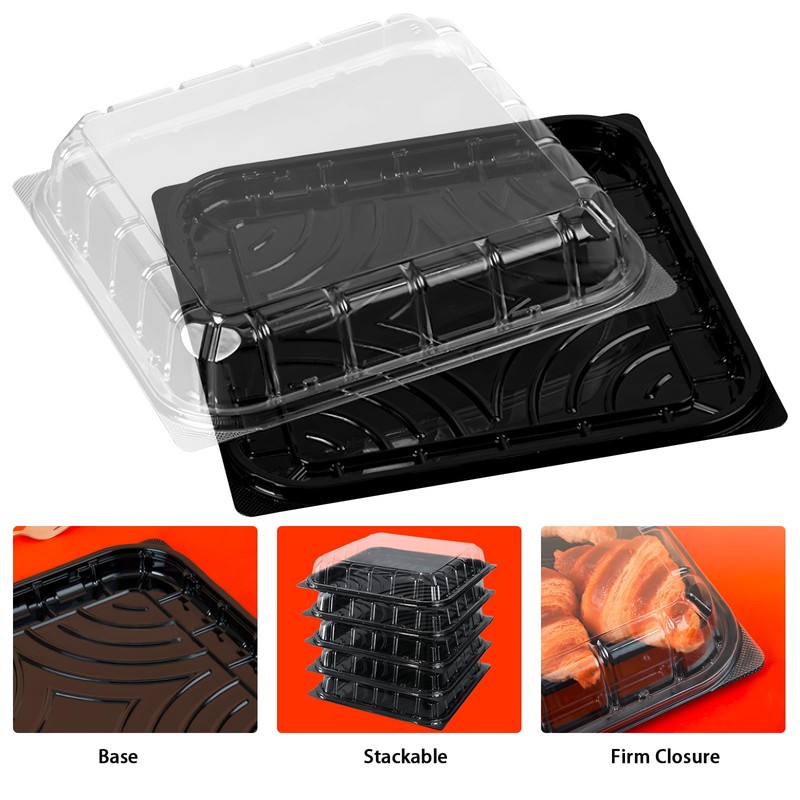 5 Pack Catering Trays with Lids Party Platters Dessert Bread