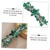 Green Austrian Hair Barrettes, Sparkly Zircon Crystal Hair Clips French