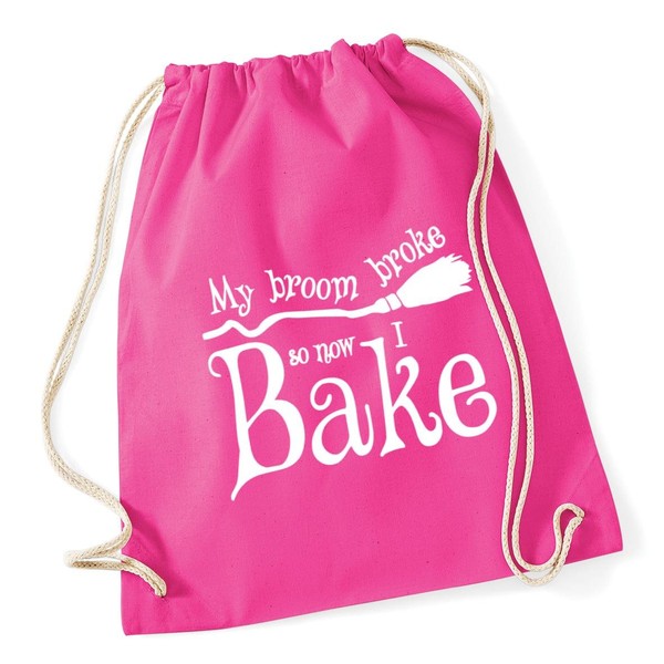 Hippowarehouse My Broom Broke So Now I Bake Drawstring Cotton