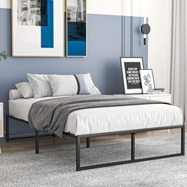 VECELO 14" Metal Platform Bed Frame/Mattress Foundation/No Box Spring Needed (Full Size)