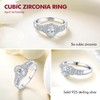 DAYBYDAY April Birthstone Ring 925 Sterling Silver CZ Cubic Zirconia