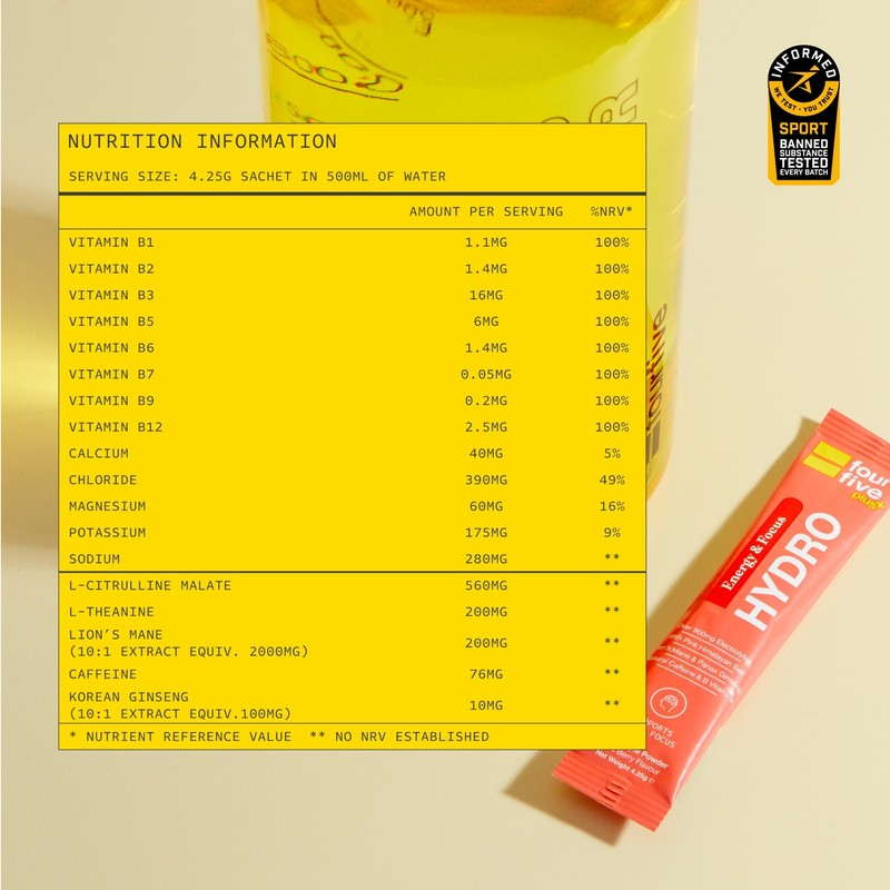 fourfive Hydration Sachets (Focus Fuel) Hydro Plus (7 Sachets)