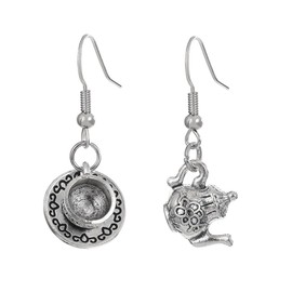 Vintage Tea Cup and Kettle Dangle Earrings Cute Teapot Teacup Post Earrings Jewelry for Women