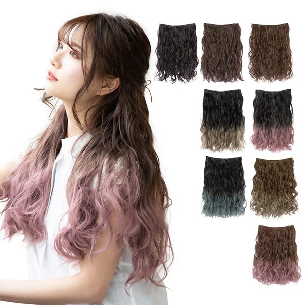 Bright Lara cy72-TMB One-Touch Extension, Gradient Collar Extension, Neckline Wig,