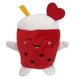 Fuzzy Friends Seasonal Co Valentine’s Day Milk Shake Pink Hearts Plush Toy Stuffed Gift Idea