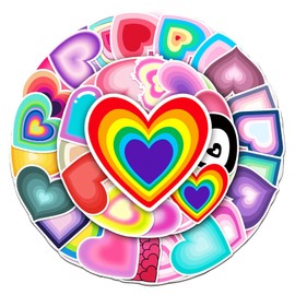 Love Stickers 50 Pack Shaped Heart Water Bottles Stickers-Waterproof Stickers for Skateboard,Laptop,Computer,Phone Cases,Guitars,Refrigerator,Cup,Bike-Aesthetic Stickers Pack for Kids,Teens,Adults