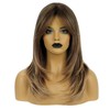 HAIRCUBE Long Hair Wigs for Women Ombre Brown Synthetic Curly