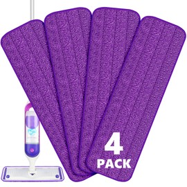 BPAWA 4X Reusable Mop Pads Compatible with Swiffer PowerMop, 15" Microfiber Power Mop Replacement Refills Spray Mop Pads Floor Mop Heads Washable Power Mop Pad Dry Wet Mopping Pads for Floor Cleaning