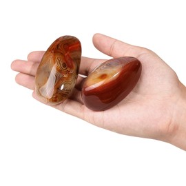 dssmboom Irregular Banded Agate Crystal Palm Worry Stones for Relaxing Anxiety Stress, Polished Pocket Stone for Meditation Chakra Balancing