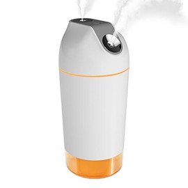 Ultrasonic Humidifier-Battery Operated 480ml Wireless Portable Small Humidifier Usb Rechargeable Personal Desktop Humidifiers With Night Light & 4 Spray Modes for Car, Baby, Plants (White, 2600mAh)