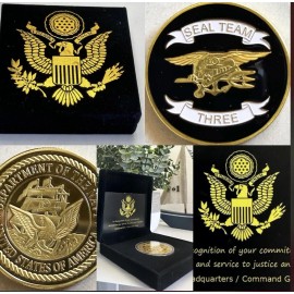 US NAVY SEAL TEAM THREE Challenge Coin  USA
