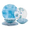 UPware 12 Piece Magnolia Melamine Dinnerware Sets, Outdoor Dishes Set,