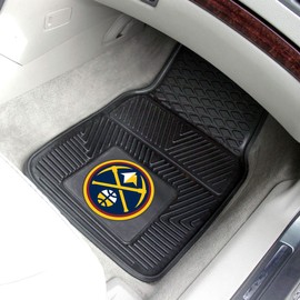 FANMATS 9251 Denver Nuggets 2-Piece Heavy Duty Vinyl Car Mat Set, Front Row Floor Mats, All Weather Protection, Universal Fit, Deep Resevoir Design