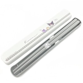 Sanrio Chromi Chopstick & Chopstick Case, Pull Lid, Gray, 5750, Kamio Japan, Cute, Lunch Box, Excursion, 303575