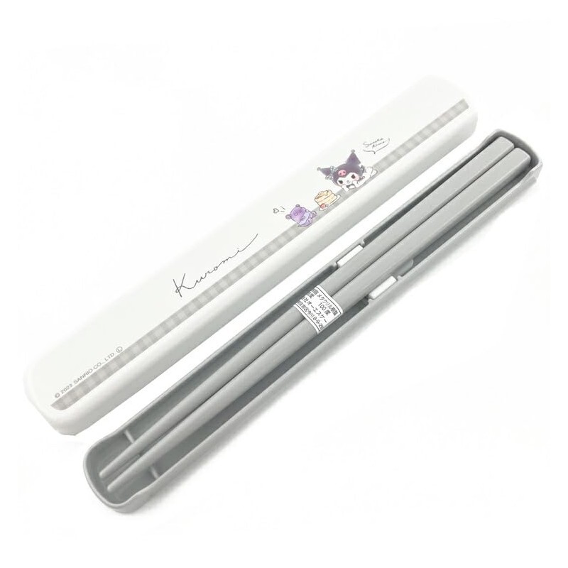 Sanrio Chromi Chopstick & Chopstick Case, Pull Lid, Gray, 5750,