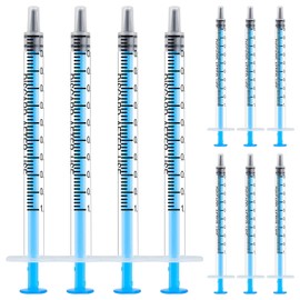 Pack of 120 Dosing Syringes Without Needles, 1 ml Syringes, Blue Plastic Syringes, Small Syringes for Animal Feeding, Ink Addition, Gluing