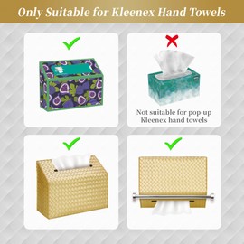 NiHome PU Leather Tissue Box Cover for Kleenex Hand Towels, Versatile for Countertops and Towel Racks, Leather Enhances Home Decor, Easy to Use with Exquisite Edging Craftsmanship (Gold)