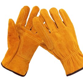 GENMAI SOEASY Heat Resistant Gloves, Camping Gloves, Outdoor Use, Work Gloves, Camping, BBQ, Yellow, Soft, Cut-Resistant, Heat Resistant Gloves, For Work