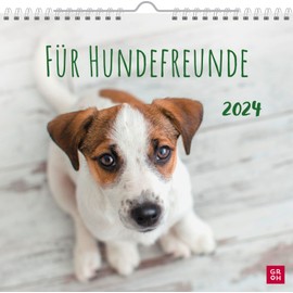 Wandkalender 2024: Für Hundefreunde: Dekorativer Kalender zum Aufhängen mit Monatskalendarium für Hundebesitzer