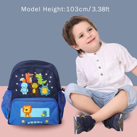 willikiva Cute Zoo Small 3D Backpack Boys Girls Toddler Backpack Waterproof Preschool, blue