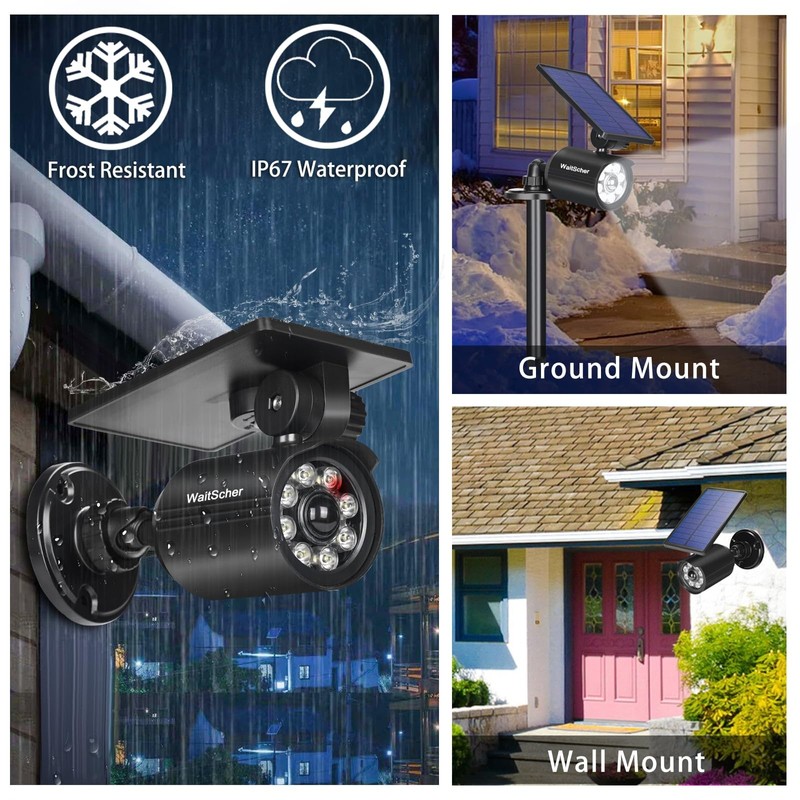 WaitScher Solar Lights Outdoor Motion Sensor IP67 Waterproof 360° Rotatable