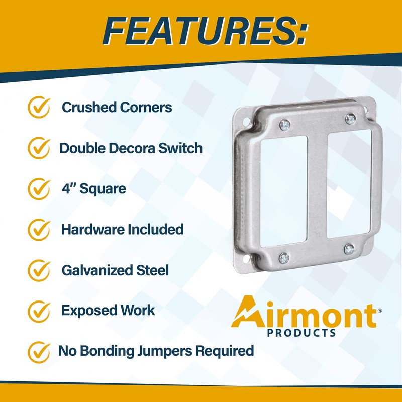 Airmont Products 2-Gang Rocker Switch Electrical Box Cover - 4